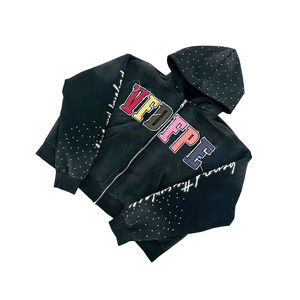 Sweat à capuche de luxe pour hommes avec strass solides avec design de diamant étincelant hiver surdimensionné pour Streetwear à la mode et mode urbaine - Product Image 2