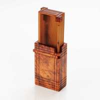 Boîte secrète de Style bois nautique boîte de Puzzle en ronce de bois boîte de compartiment de Puzzle concepteur cadeau en bois marron pour les femmes