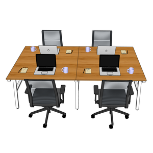 ABamboo 4-Piece Cluster <b>Workstation</b> 240x120cm Contemporary Luxury L-Shape Office Furniture Melamine Wood Eco-Friendly Durable - Product Image 2