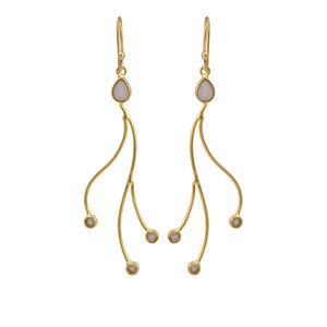 Pendientes de latón chapados en oro de moda de diseñador, piedras preciosas de cornalina naturales, colgantes largos, joyería de moda elegante, incrustaciones de ajuste de bisel - Product Image 6