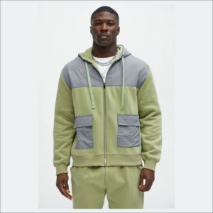 เสื้อฮู้ดซิปผู้ชาย ดีไซน์ล่าสุด สำหรับฤดูใบไม้ร่วง ผ้าฟลีซหนานุ่ม 440GSM ป้องกันการหดตัว ปักลายได้ตามสั่ง ระบายอากาศได้ดี - Product Image 2