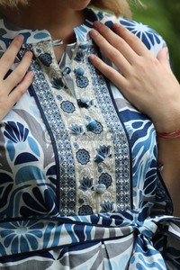 New Fashion Women Floral Block Print Dress Style Long <b>Mini</b> <b>Vintage</b> Puffi Sleeves Dress Clothing for Women Casual Long Dress - Product Image 4