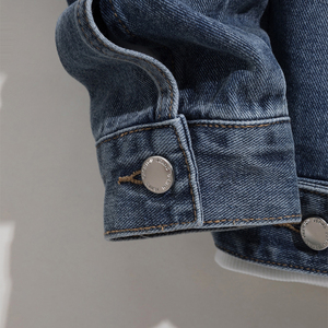 Veste en jean à manches longues pour l'automne, couleur unie, polyvalente, veste pour jeunes, haut, veste en jean pour hommes, style streetwear, décontractée, cardigan ample - Product Image 6