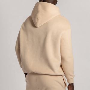 Sudadera con capucha de gran tamaño para hombre de algodón 100%, sudaderas básicas con estampado personalizado con bolsillo de canguro en relieve Puff Technics de longitud larga - Product Image 3