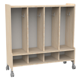 Armoire de rangement en bois avec crochets pour manteaux et deux étagères pour le rangement et l'utilisation en placard - Product Image 1