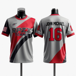 Ropa de cuello redondo deportiva personalizada para hombres, camisetas de pesca de fútbol de softball transpirables, camiseta impresa sublimada - Product Image 6