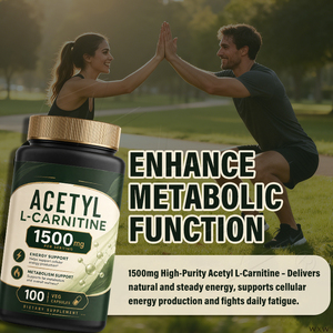 Capsule Vegetariane di Acetil L-Carnitina 1500mg per Porzione, Supporto per Energia Cellulare e Metabolismo dei Grassi, 100 Capsule OEM - Product Image 6