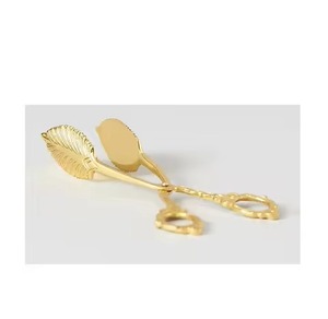 Pinzas de Servir de Metal con Diseño Único de Hojas de Latón, con Diseño en Forma de Tijera, para Uso en la Cocina del Hogar, Pinzas para Hielo - Product Image 1