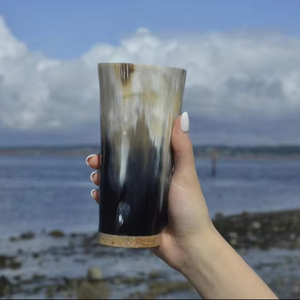 Rustic Buffalo Horn Mug, Handmade Eco-Friendly Drinkware, Perfect Durable Cup for Coffee, Tea, <b>Whisky</b>, Kitchen, Bar, Party Use - Product Image 1