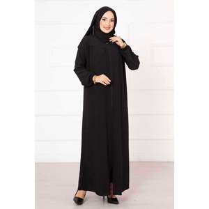 ชุดอาบายาแบบมีขนสีดำสวมใส่สบายสำหรับผู้หญิงชุดเดรสผ้าฝ้ายสไตล์พื้นเมืองแบบดั้งเดิมหรูหราขนาด XS - Product Image 3