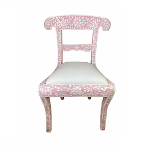 Chaises de luxe en incrustation d'os et de nacre avec options de rembourrage personnalisées Chaise en incrustation de nacre au design unique fait à la main - Product Image 6