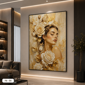 HALO Creative - Art mural floral abstrait féminin fait main en acrylique et tissu de soie, décoration moderne pour la maison, marque privée Vietnam - Product Image 2