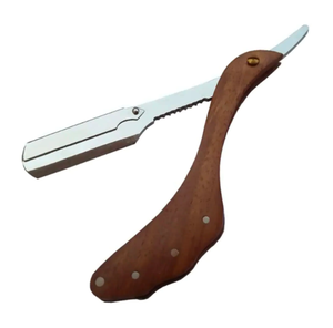 Maquinillas de afeitar de peluquero de alta calidad ANAAIF, mango de madera elegante, logotipo personalizado, hoja afilada para depilación corporal, hecho de Metal pakistaní - Product Image 4