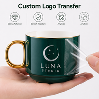 Autocollants de transfert UV DTF personnalisés, imperméables, pour tasses, mugs, pots à bougies, bouteilles, emballages, logo, toutes tailles, formes et couleurs, à peler et à presser