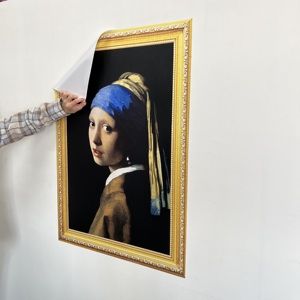 Johannes Vermeer Girl พร้อมภาพต่างหูมุกวัสดุโพลีสไตรีนที่ทนทานนำกลับมาใช้ใหม่ได้ช่วยยึดพื้นผิวด้วยไฟฟ้าสถิต - Product Image 6