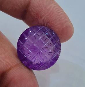 Increíble talla de amatista, fabricación de piedras preciosas sueltas para joyería, forma redonda, muy buena calidad - Product Image 3