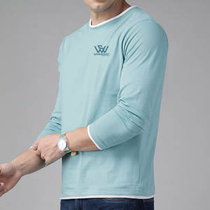 Camiseta de manga larga estampada holgada de algodón 100% superventas para hombre Material de secado rápido - Product Image 4