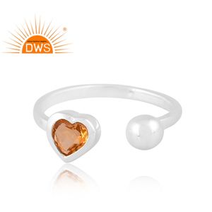 แหวนพลอยซิทรีนธรรมชาติปรับขนาดได้ทำจากเงินแท้925คุณภาพดีที่สุดเครื่องประดับสำหรับผู้หญิงของขวัญสำหรับผู้หญิงสำหรับเธอ - Product Image 3