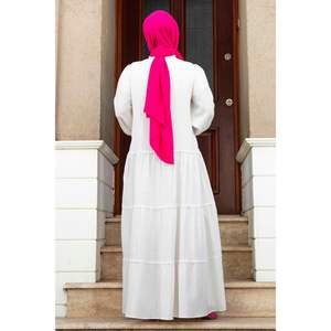 Robe Hijab Sezen festonné Ecru - Product Image 5