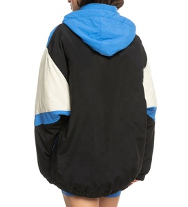 เสื้อแจ็คเก็ตกันลมไนลอนคุณภาพดีสำหรับผู้หญิง ไซส์พลัส สีสันตัดกัน บาง ระบายอากาศได้ดี มีฮู้ด - Product Image 2