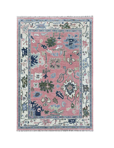 Tapis multicolore Oushak noué à la main Tapis en laine de qualité supérieure pour le salon Tapis de sol contemporain - Product Image 1