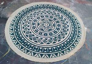 Tapis et moquettes modernes imprimés, antidérapants, écologiques, adaptés aux animaux domestiques, fabriqués à la machine en jute - Product Image 2