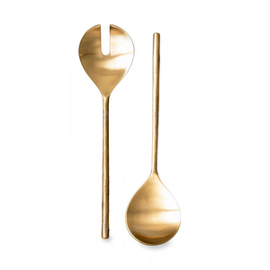 Ensemble de serveurs à salade en acier inoxydable avec poignée en forme de nœud - Product Image 3