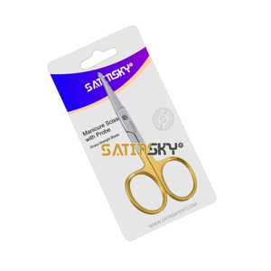 Ciseaux à cuticules en acier inoxydable avec manche doré et lame tranchante, qualité supérieure, fournisseur direct d'usine, vente chaude - Product Image 2