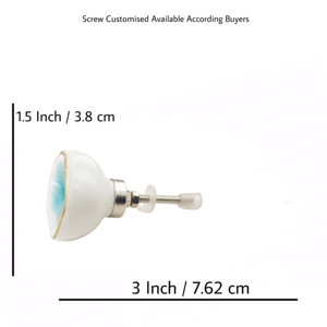 Perillas de cerámica esmaltadas de oro turquesa marroquí estilo americano Industrial para armarios de cocina cajones manijas de dormitorio - Product Image 3