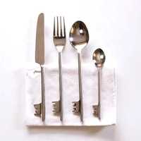 Outils à salade en acier inoxydable plaqué argent ensemble de couverts écologiques pour restaurant et hôtel de haute qualité