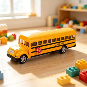 Modèle de véhicule en alliage moulé sous pression à rétrofriction, 21,5 cm, le plus récent, avec logo personnalisé, <span class=keywords><strong>bus</strong></span> scolaire jaune 1:32, jouet de voiture en métal moulé sous pression - Product Image 4