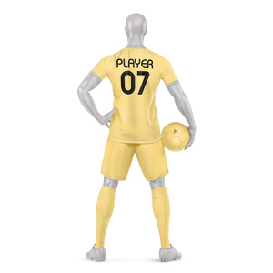 Ensemble de maillot et short de football pour homme personnalisé W4G, 100% polyester, logo personnalisé, léger, séchage rapide, col rond, impression par transfert thermique - Product Image 5