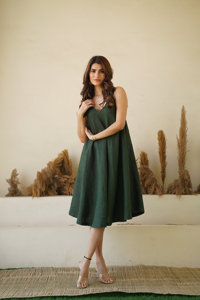 Vestidos de mujer de algodón Casual verano corto noche fiesta cóctel vestido mejor chica suelta cuello en V sin mangas Midi Casual dulce - Product Image 3