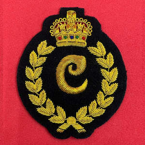 Handmade Premium Embroidery <b>Badges</b> Bullion Wire Design <b>Gold</b> Custom Leather Cotton Nylon for Outdoor Use Pakistani Made OEM - Product Image 4