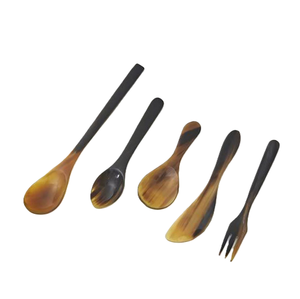 Ensemble de cuillères écologiques en corne de buffle et de boeuf avec logo personnalisé nouveau design unique de cuillère en corne de boeuf - Product Image 6