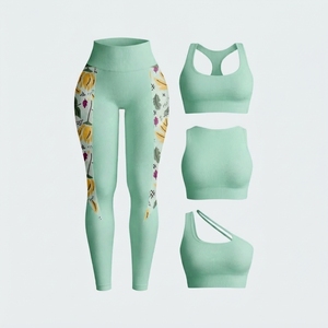 Conjunto de Yoga de Cintura Alta sin Costuras para Mujer, Diseño y Logotipo Personalizados, Transpirable, de Primera Calidad, Último Estilo, Leggings de Cintura Alta - Product Image 4