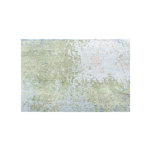 Alfombra Kavi Gris y Negra Anudada a Mano de Lana y Seda de Bambú con Patrón Abstracto Afterglow para Uso Doméstico-Eskm-04 - Product Image 3