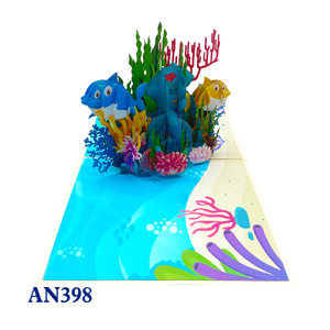 การ์ดอวยพรป๊อปอัพฉลาม3D ดีไซน์ใหม่การ์ดกระดาษแฮนด์เมดสำหรับงานแต่งงานหรือวันเกิดผลิตในเวียดนาม - Product Image 2