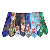 Cravate de Noël tendance pour homme, motif arbre vert, Père Noël, bonhomme de neige, cravate de fête de Noël, largeur 8 cm