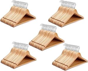 BULK USERS COAT HOT SELLING WHOLESALE WOODEN HANGERS for <b>Displaying</b> Clothes Bags in Kitchen Wardrobe or Bathroom - Product Image 1