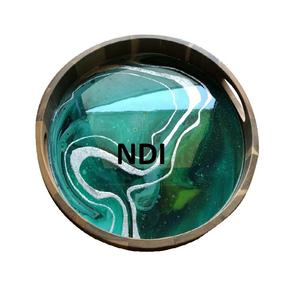 Plateau de service en forme de feuille de finition dorée pour ustensiles de cuisine - Product Image 5