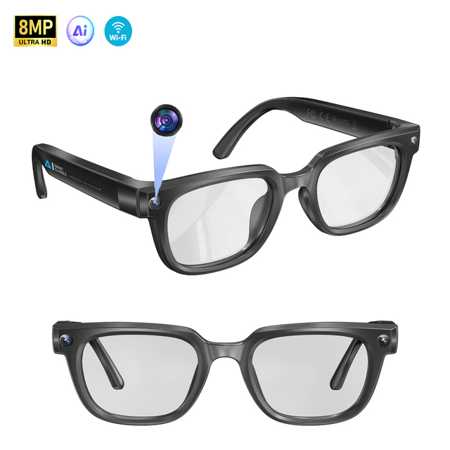 AI Smart Glasses Q11 8MP Camera WiFi Video Recording Bluetooth Music Calling Outdoor Smart Sunglasses