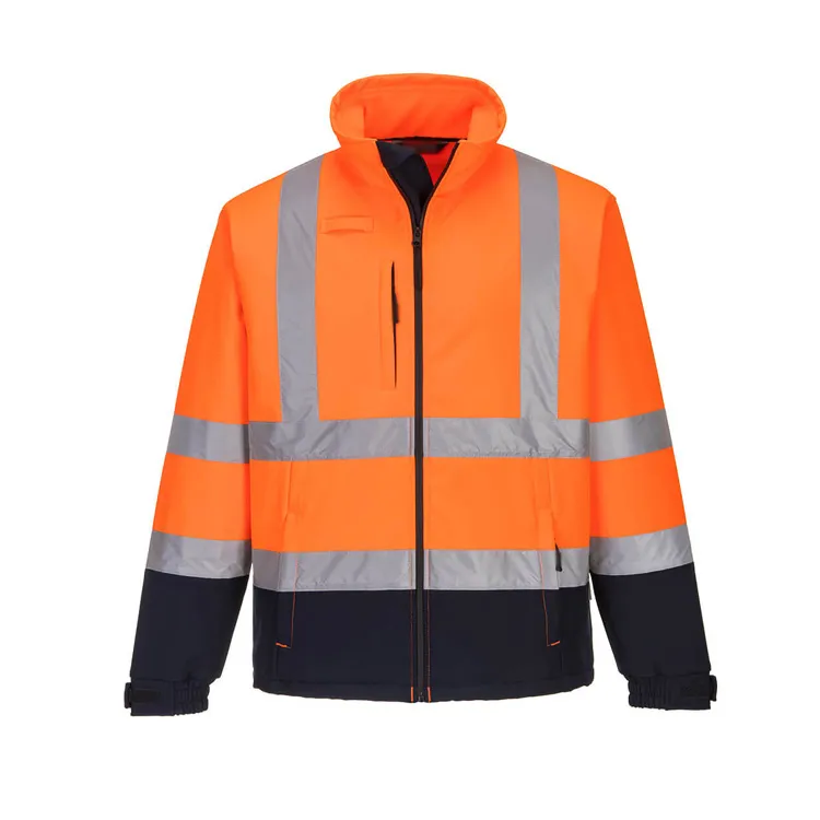 Yüksek görünürlük zıt renkler ile emniyet aşınma iş ceket klasik kombine yansıtıcı güvenlik işçi ceket