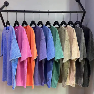 T-shirts multicolores personnalisés T-shirt surdimensionné en gris délavé à l'acide Construisez votre marque T-shirt délavé à l'acide pour hommes - Product Image 6