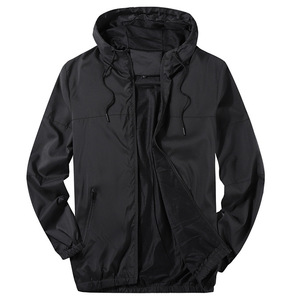 Veste solide en polyester à manches longues personnalisée pour hommes Fournisseur d'extérieur Coupe-vent imperméable à faible quantité minimale de commande - Product Image 1