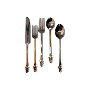 Cubiertos reutilizables hechos en la India, diseño personalizado, juego de cubiertos pulidos de plata de acero inoxidable para restaurantes/hoteles - Product Image 2