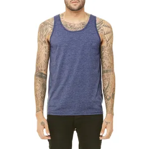 fashion Cotton Spandex Breathable mens gym vest oem design custom logo mens tank top for mens gym clothing tirupur wholesale