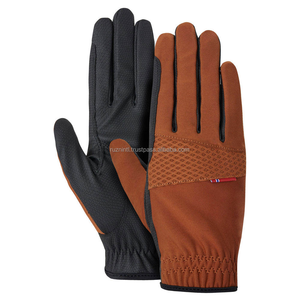 Gants d'équitation pour chevaux, en cuir/PU, pour l'hiver, à doigts entiers, avec fermeture auto-agrippante, flexibles, antidérapants, pour l'extérieur - Product Image 1