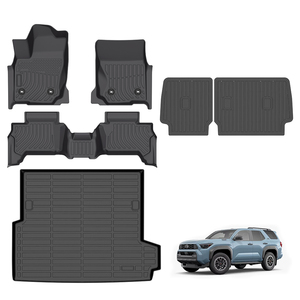 Tapetes Premium 3D Impermeables de TPE para <span class=keywords><strong>Maletero</strong></span> y Respaldo de Asiento Trasero para <span class=keywords><strong>Toyota</strong></span> 4Runner <span class=keywords><strong>Hybrid</strong></span> 5 Asientos 2025- Protectores de Respaldo de Asiento Trasero - Product Image 3