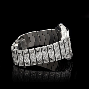 Reloj de Cuarzo de Acero Inoxidable de Alta Calidad, Estilo Hip Hop Antiguo, con Diamantes de Imitación de 30 Quilates VVS, Diseño con Incrustaciones de Moissanita - Product Image 2